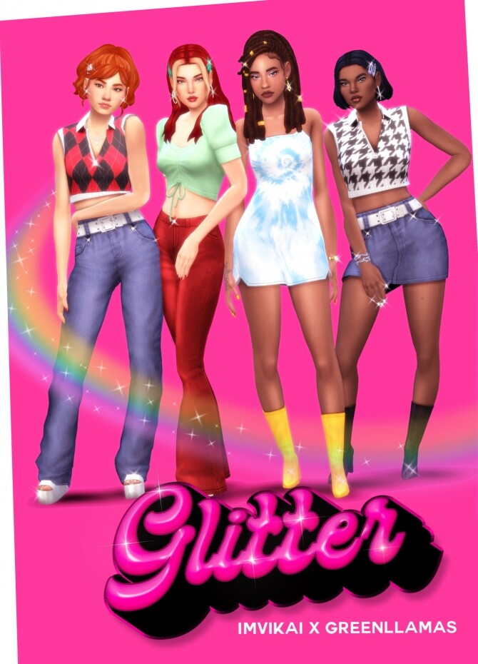 Sims 4 GLITTER COLLECTION by IMVIKAI X GREENLLAMAS