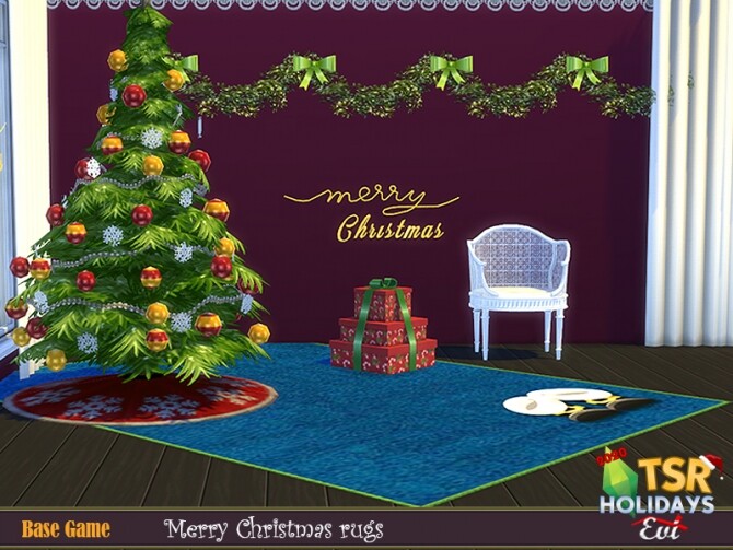 Sims 4 Christmas merry rugs by evi at TSR