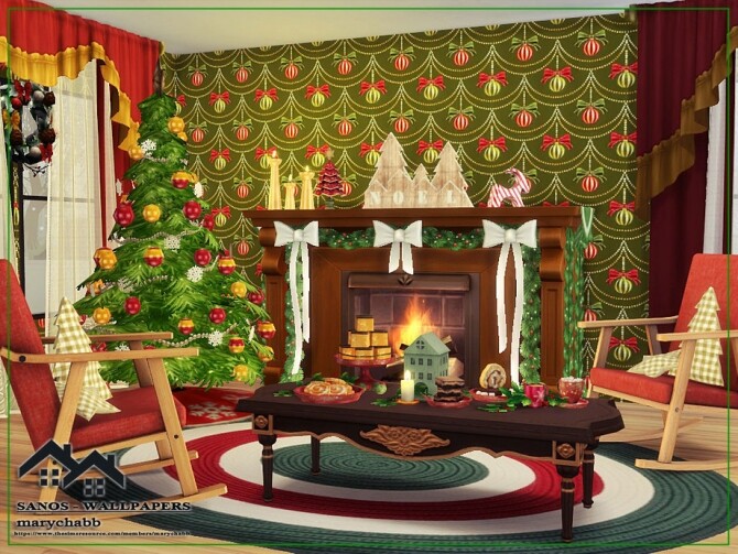 Sims 4 Sanos Wallpapers Holiday Wonderland by marychabb at TSR