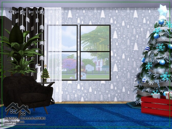 Sims 4 Sanos Wallpapers Holiday Wonderland by marychabb at TSR