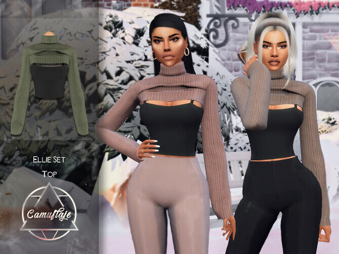 Sims 4 Ellie Set (Top) by Camuflaje at TSR