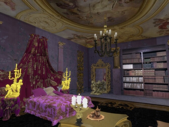 Sims 4 Ceilings, Walls, Gothic Marble Frame, Deer Statue at Anna Quinn Stories