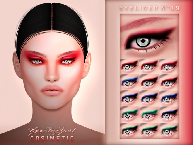 Sims 4 Eyeliner N19 Christmas Edition by cosimetic at TSR
