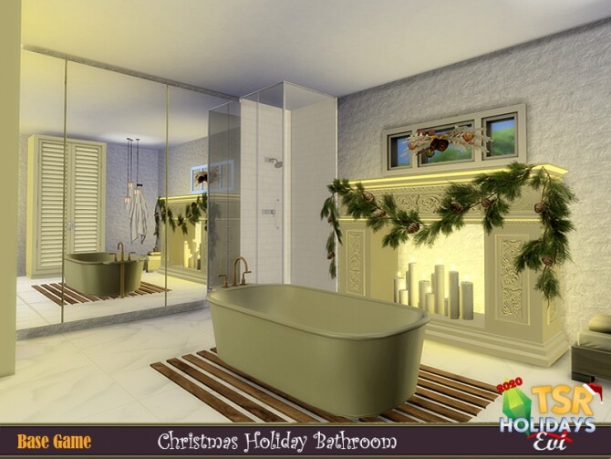 Sims 4 Christmas bathroom Holiday Wonderland by evi at TSR