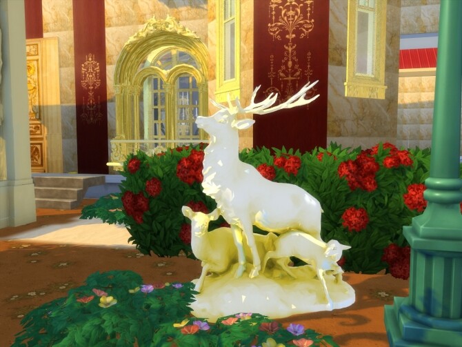 Sims 4 Ceilings, Walls, Gothic Marble Frame, Deer Statue at Anna Quinn Stories