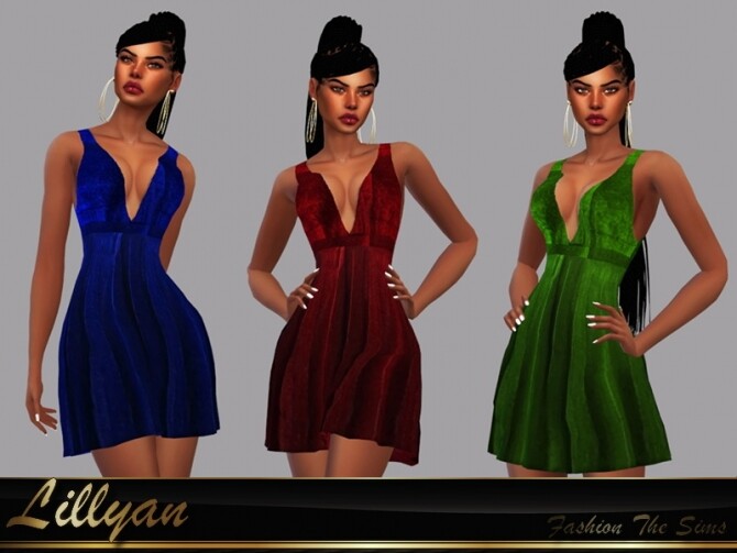 Sims 4 Dress Raquel by LYLLYAN at TSR