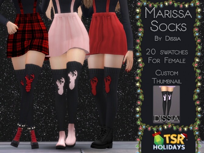 Sims 4 Holiday Wonderland Marissa Socks by Dissia at TSR