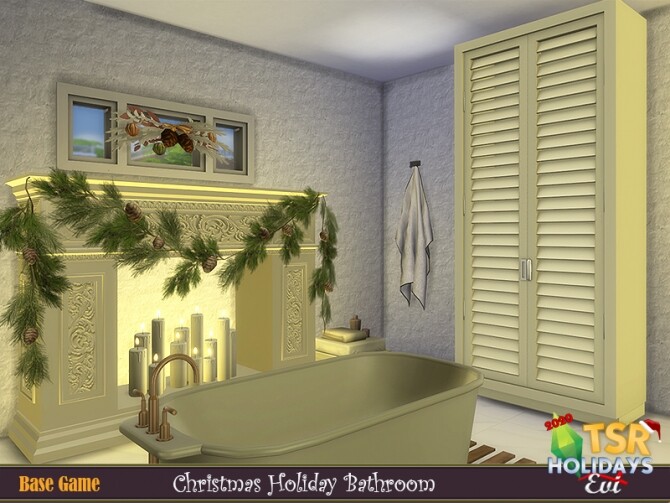 Sims 4 Christmas bathroom Holiday Wonderland by evi at TSR