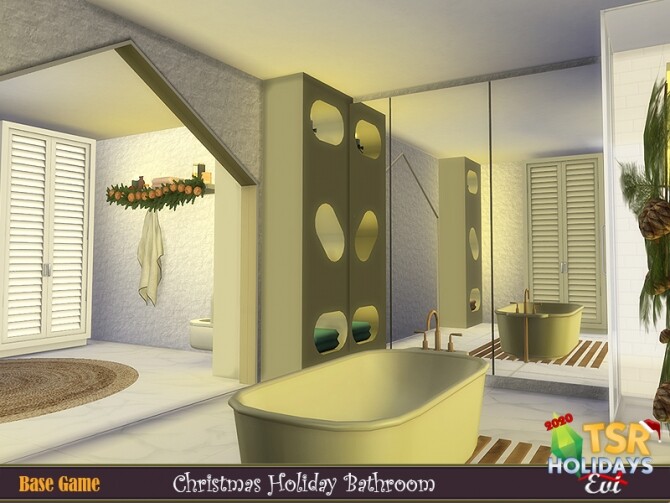 Sims 4 Christmas bathroom Holiday Wonderland by evi at TSR