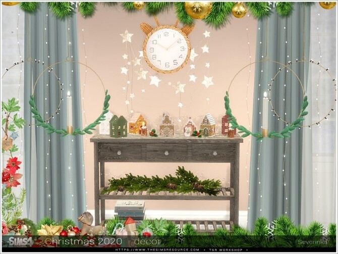 Sims 4 Christmas 2020 decorative set by Severinka at TSR