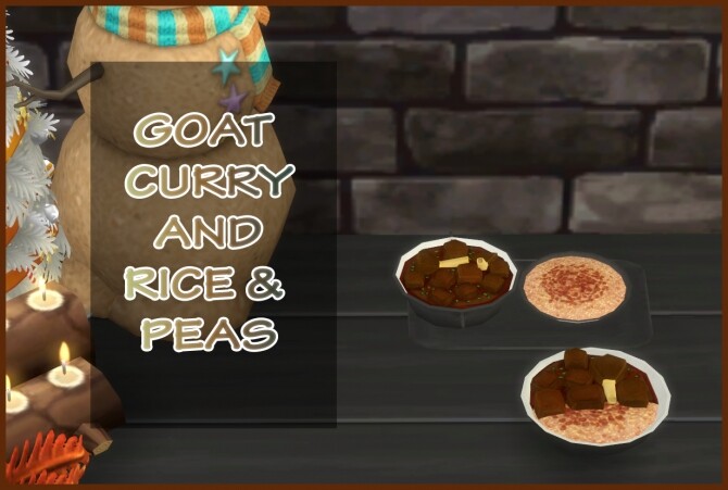 Sims 4 GOAT CURRY WITH RICE AND PEAS at Icemunmun