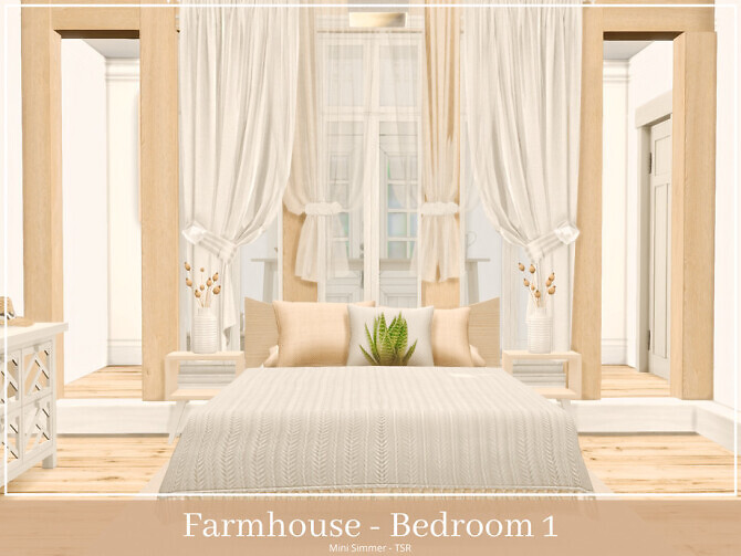 Sims 4 Farmhouse Bedroom 1 by Mini Simmer at TSR
