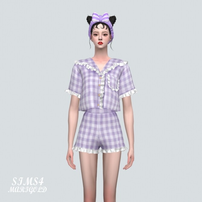 Sims 4 Frill Pajama Set at Marigold