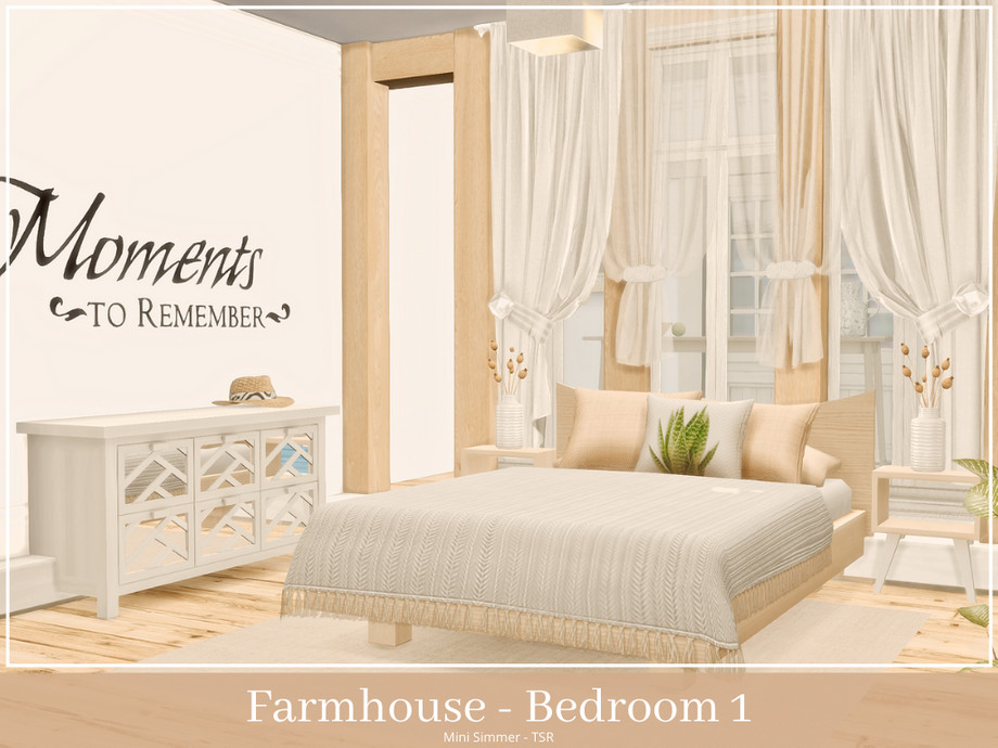 Farmhouse Bedroom 1 by Mini Simmer at TSR » Sims 4 Updates