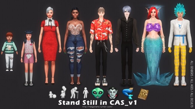Sims 4 Stand Still in CAS V1 at Helga Tisha