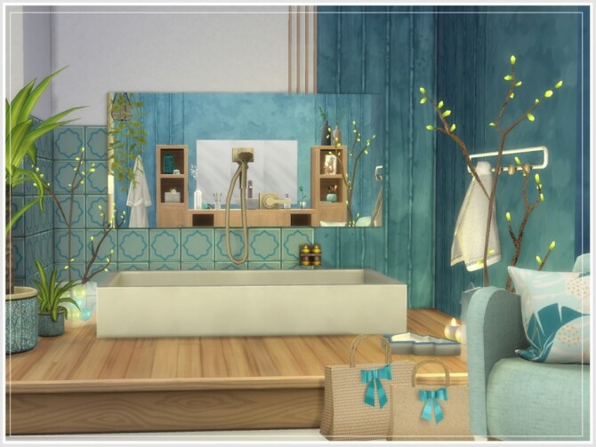 Sims 4 Holiday Wonderland Arctic Blue Bathroom by philo at TSR