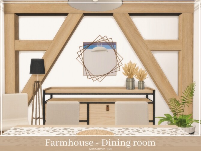 Sims 4 Farmhouse Dining room by Mini Simmer at TSR