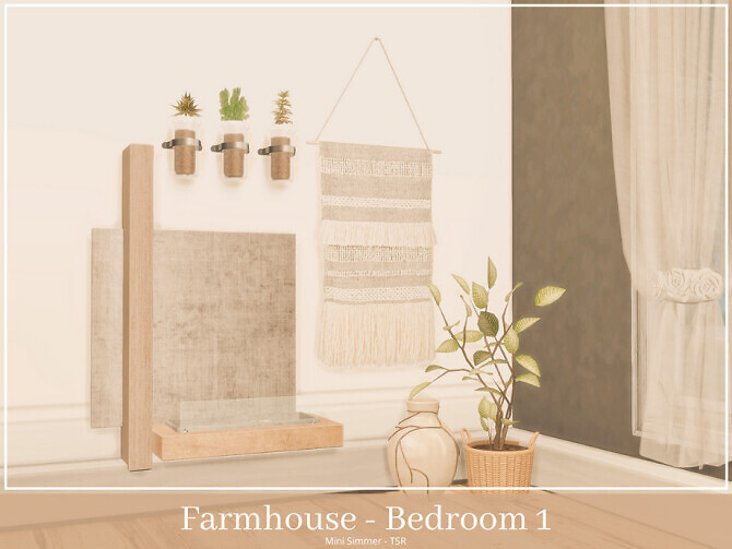 Sims 4 Farmhouse Bedroom 1 by Mini Simmer at TSR