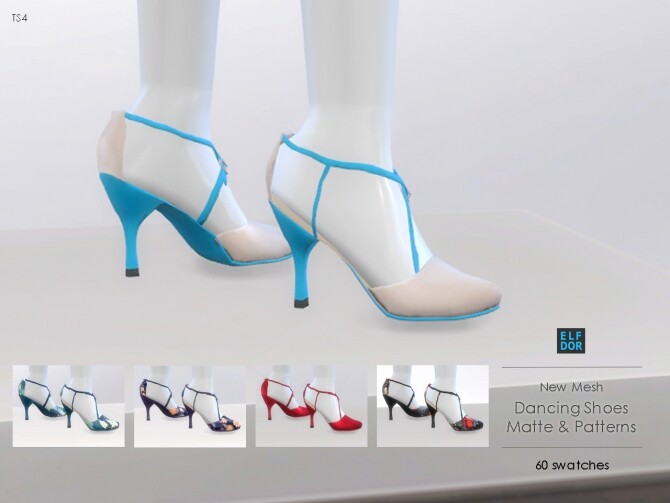 Sims 4 Dancing Shoes matte & patterns at Elfdor Sims