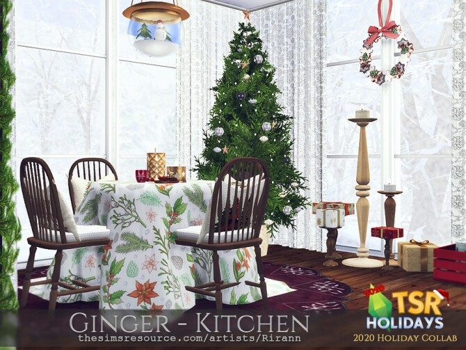 Sims 4 Ginger Kitchen Holiday Wonderland by Rirann at TSR