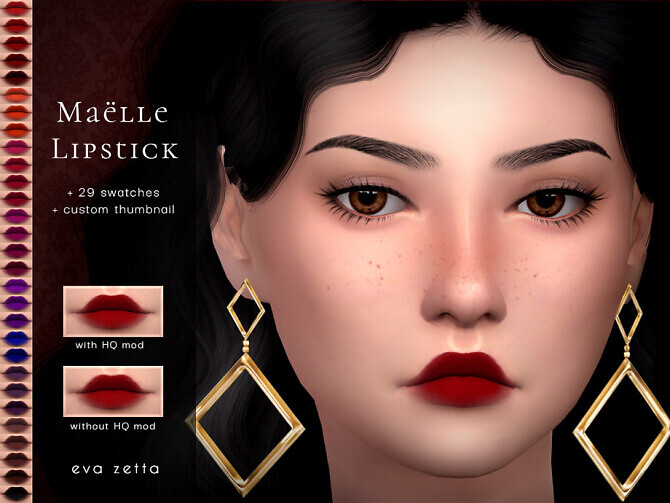 Sims 4 Maelle Lipstick by Eva Zetta at TSR