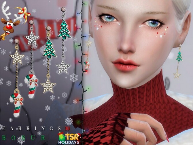 Sims 4 Holiday Wonderland Earrings 30 by Bobur at TSR