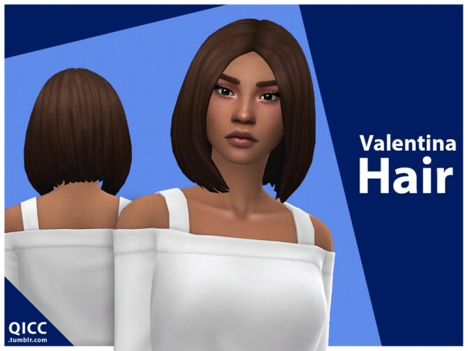 Sims 4 Valentina Hair by qicc at TSR