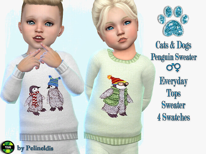 Sims 4 Knitted Penguin Sweater by Pelineldis at TSR