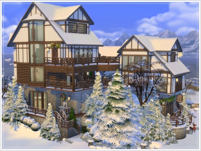 Sims 4 Caribou Lodge Holiday Wonderland by philo at TSR