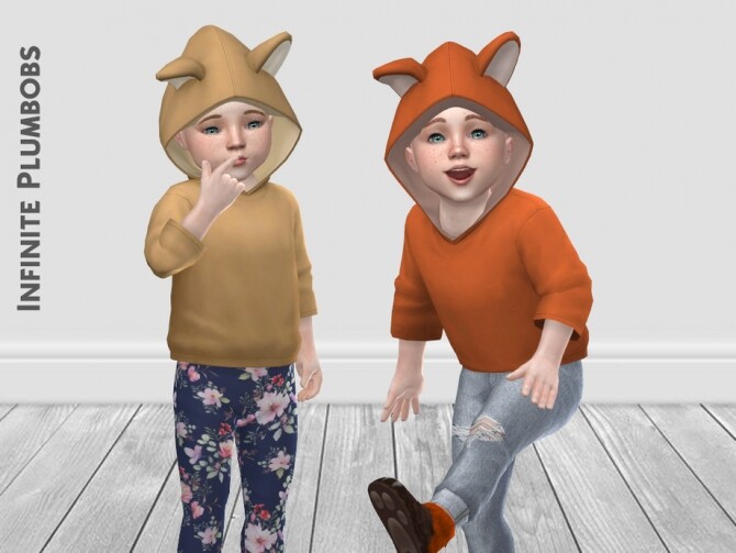Sims 4 IP Toddler Animal Ear Hoodie by InfinitePlumbobs at TSR