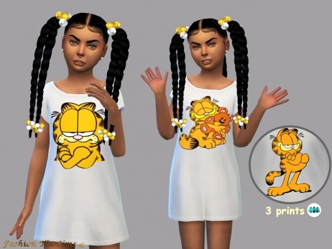 Sims 4 Dress Paola print by LYLLYAN at TSR