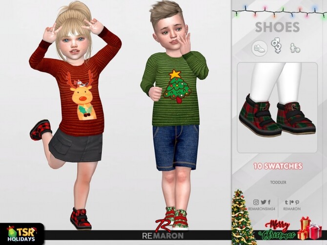 Sims 4 Holiday Wonderland Christmas Shoes T01 by remaron at TSR