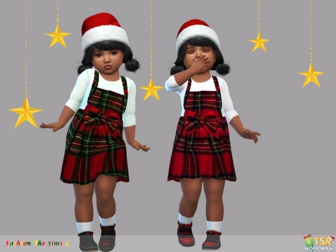Sims 4 Holiday Wonderland Dress baby Julia by LYLLYAN at TSR