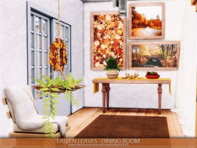Sims 4 Fallen Leaves Dining Room by MychQQQ at TSR