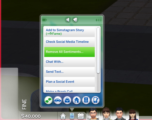 Sims 4 Remove Sentiments about Specific Sims by ShuSanR at Mod The Sims