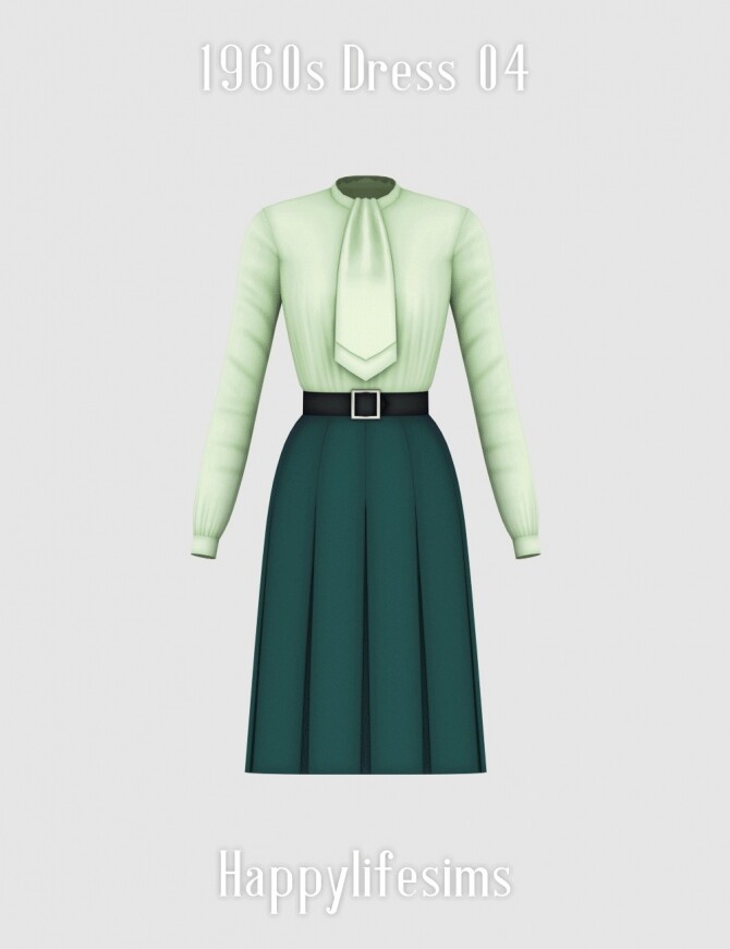 Sims 4 1960s Dress 04 at Happy Life Sims