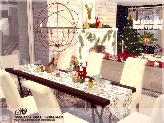Sims 4 New Year 2021 livingroom by Danuta720 at TSR