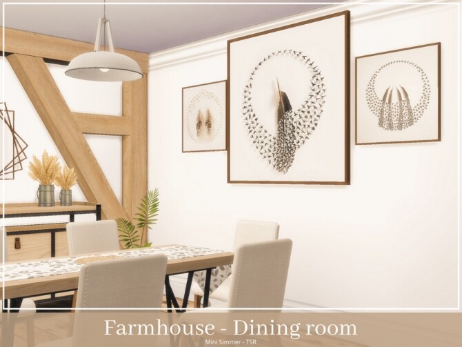 Sims 4 Farmhouse Dining room by Mini Simmer at TSR