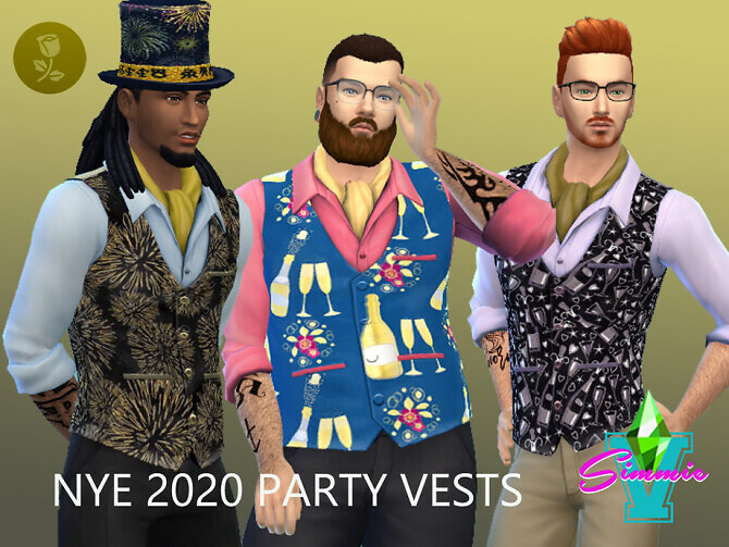 Sims 4 2020 New Years Party Vests by SimmieV at TSR
