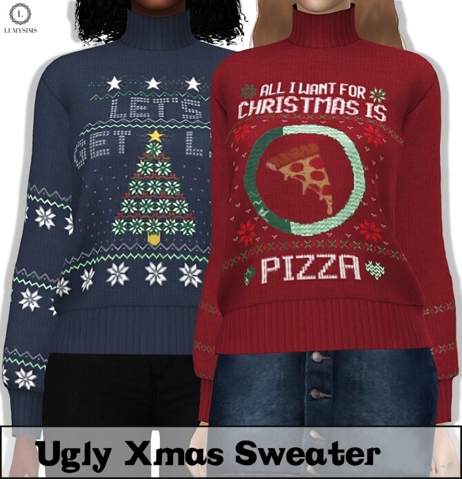 Sims 4 Ugly Xmas Sweater at Lumy Sims