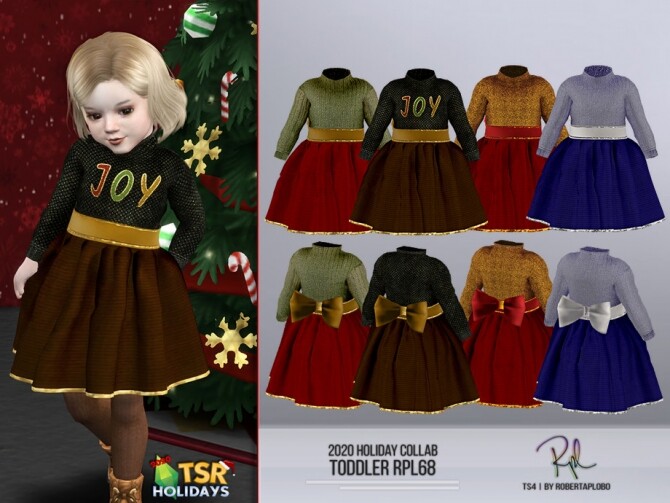 Sims 4 Holiday Wonderland Toddler Dress RPL68 by RobertaPLobo at TSR