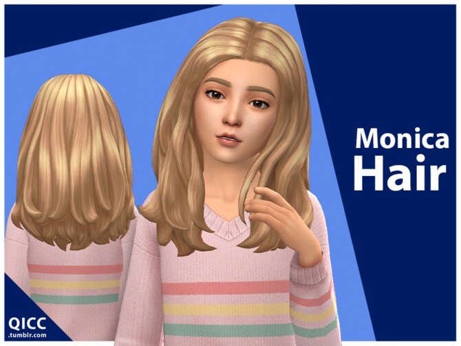 Sims 4 Monica Hair by qicc at TSR