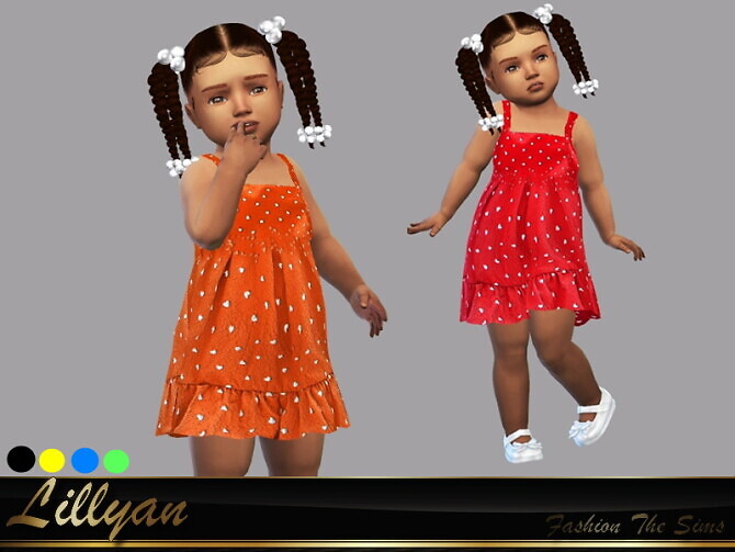 Sims 4 Dress print heart by LYLLYAN at TSR