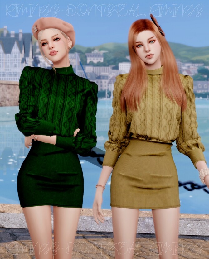 Sims 4 Twisting Knit Dress at RIMINGs