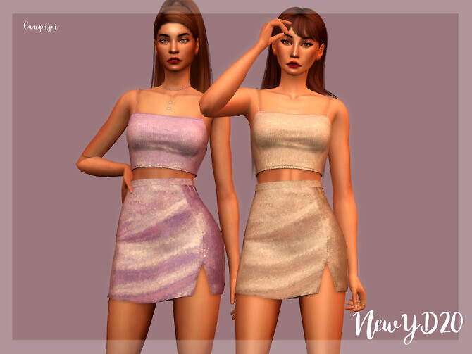 Sims 4 New Year two pieces set by laupipi at TSR