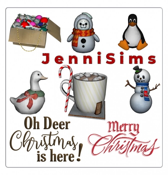 Sims 4 CHRISTMAS DECORATIVES 6 ITEMS at Jenni Sims