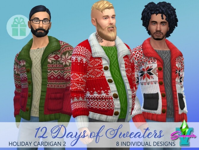 Sims 4 Holiday Cardigan 2 by SimmieV at TSR