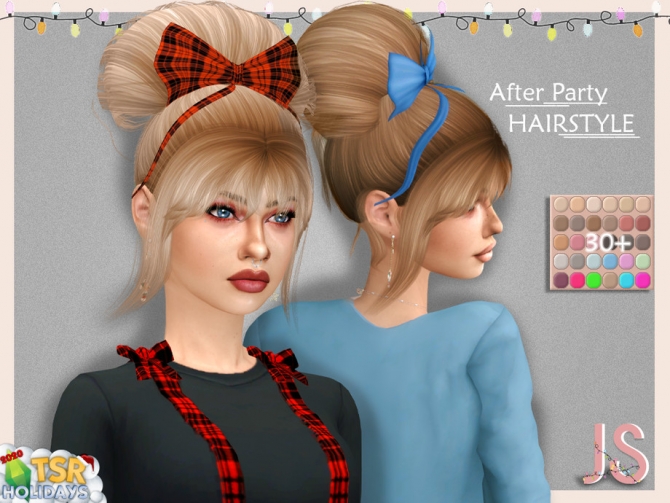 After Party Hairstyle Holiday Wonderland by JavaSims at TSR » Sims 4 ...