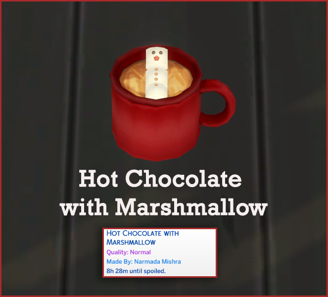 Sims 4 HOT CHOCOLATE WITH MARSHMALLOW at Icemunmun