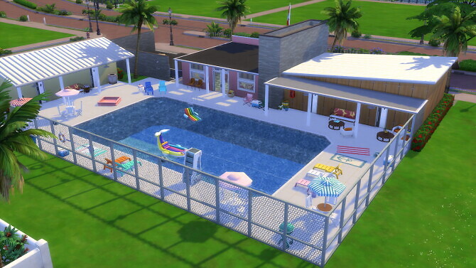 Sims 4 Vintage Community Pool by SimRedas at Mod The Sims